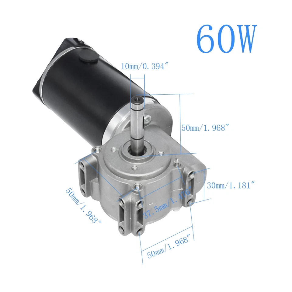 24V DC Worm Gear Motor Door Motor +Encoder 220rpm/250rpm Brushed Motor 60w/100w - Image 4 of 4