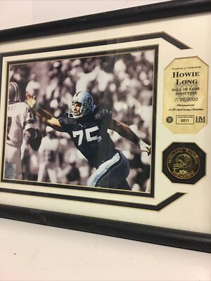 Howie Long hall of fame 7/29/2000#11 of 2000 Oakland Raders framed COA HM 