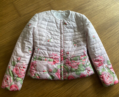 Monnalisa Girls Pink Rose Light Jacket Coat Size 8