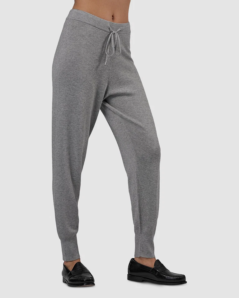 Pantalones deportivos para mujer $375 ATM gris tejido cachemir mezcla seda talla XS