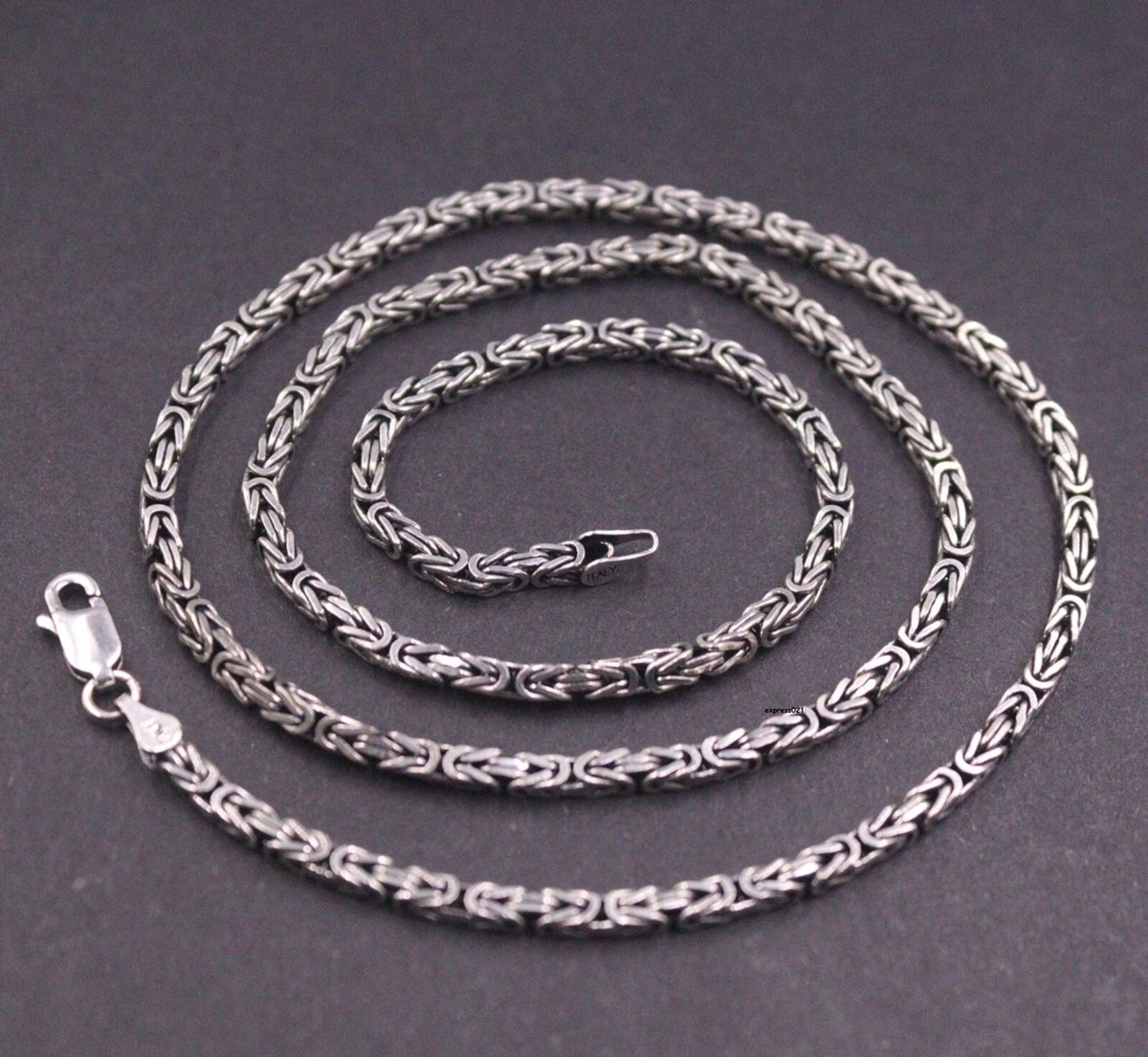 Solid 925 Sterling Silver Chain 2.5mm Square Byzantine Solid 925 Sterling Silver Chain 2.5mm Square Byzantine