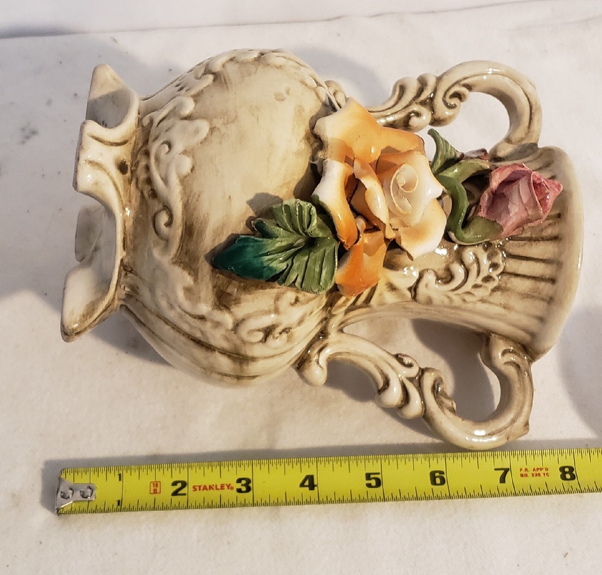 Rare Capodimonte Floral Pitcher/Vase Made In Italy 1940s | eBay