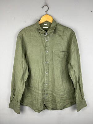 Arket Khaki Oxford Shirt Regular Fit Mens Size EU 50 Long Sleeve Button Cotton