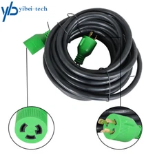 30 Amp 40ft NEMA L5-30P/R 3 Prong Generator RV Extension Power Cord 125V 3750W