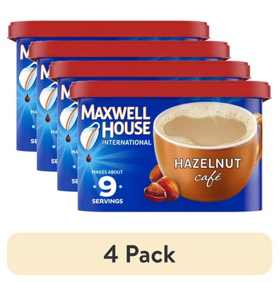 (4 pack) International Hazelnut Cafe Beverage Mix, 9 oz. Canister