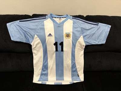 アルゼンチン 2002 FIFAワールドカップ シャツ VERON 11 World Cup 2002 Adidas Argentina Replica Home Jersey Size Large