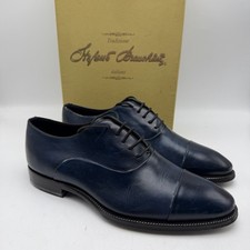 Scarpa elegante formale Stefano Branchini Oxford stringata blu da uomo UK 7 EU 41