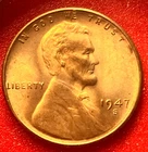 1947-S Lincoln Wheat Cent Penny GEM RD BU From an Original Bank Roll