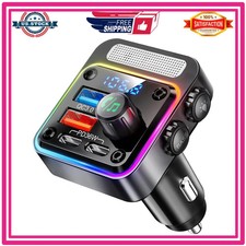Nulaxy 54W Bluetooth 5.3 FM Transmitter Car Adapter with 4 Port Fast Charging