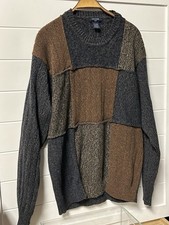 Dockers Multicolor Block Sweater Pullover Knit Black Gray Brown Men  s XL