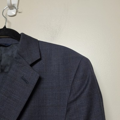 Brooks Brothers 1818 Regent Suit 43R 37W Blue Windowpane Italy 