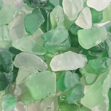 Sea Glass Block - 1LB Green Mixed Frosted Sea Glass - Vase Filler and Aquarium O