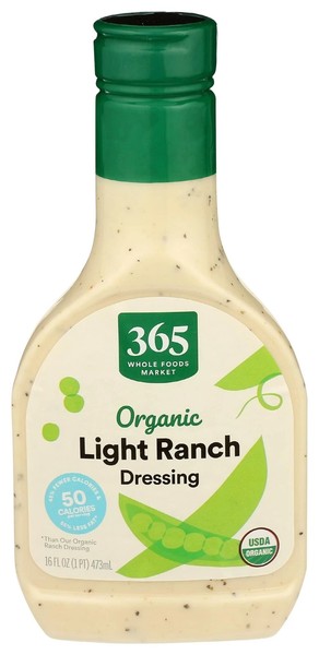 365 by Whole Foods Market Dressing Ranch Ligero Orgánico 16 Fl OZ