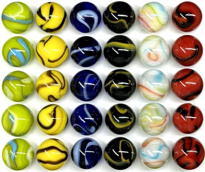 30 DELUXE Solid Glass Replacement Marbles Aggravation Chinese Checker Game 16mm - Image 1 of 4