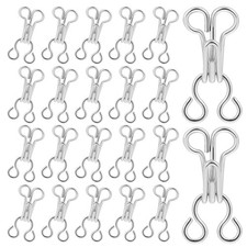 100 Pairs Sewing Hooks and Eyes Closure Metal Bra Large, Silver