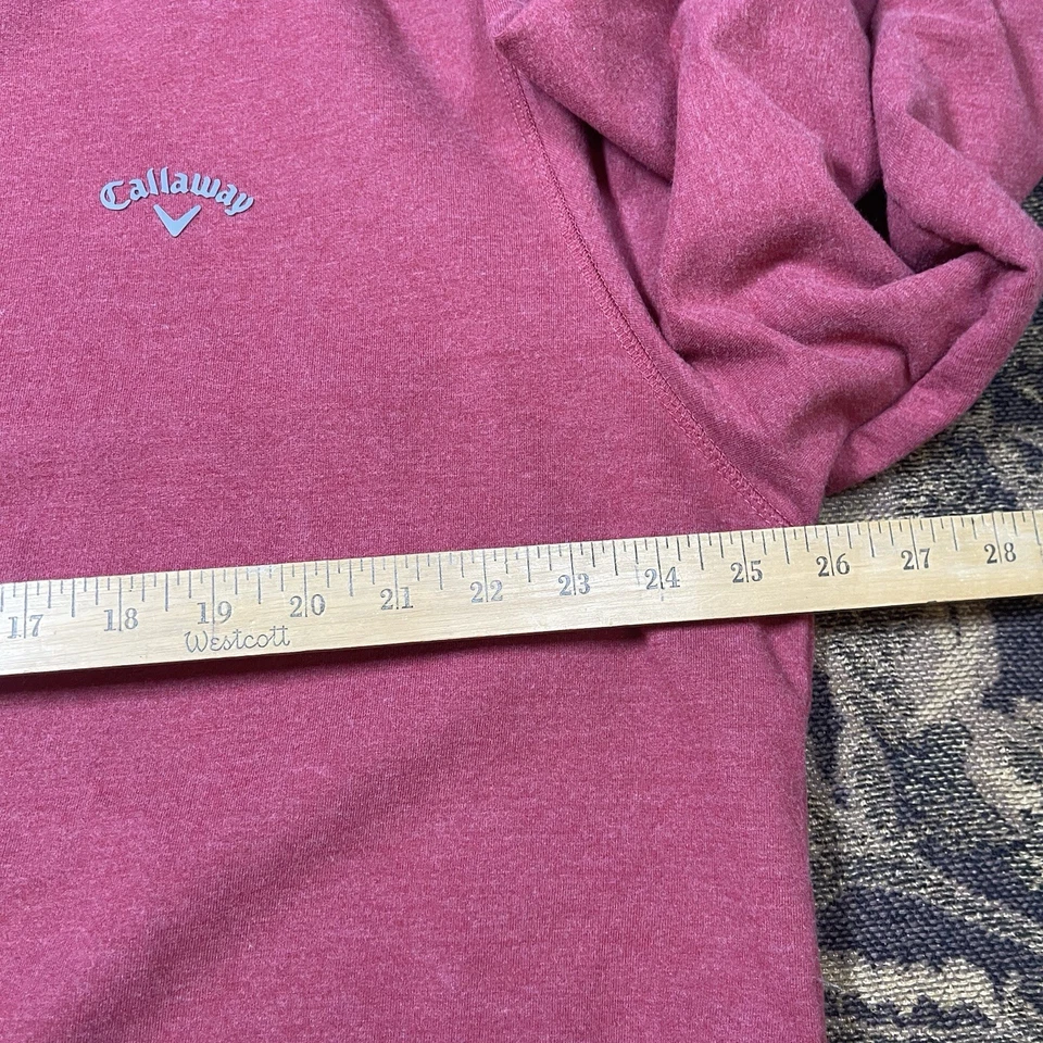 Suéter de golf Callaway polar 1/4 cremallera para hombre 2XL rojo logotipo de cuello falso Foto 4 de 4