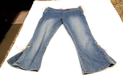 OTB One Tuff Babe lace up jeans, sz. 3/4