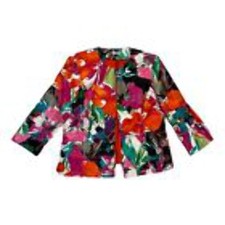 39384 - KASPER Bright Floral Jacket Size 16 - 3-14