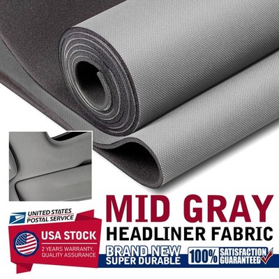 Durable Medium Grey Knit Headliner Fabric Optional Sizes Auto Roof Replacement