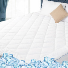 Cooling King Mattress Pad - Ultra-Soft Fitted Deep Pocket for Comfort