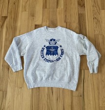 Vintage Air Force Sweatshirt Mens Large Gray Crewneck Long Sleeve
