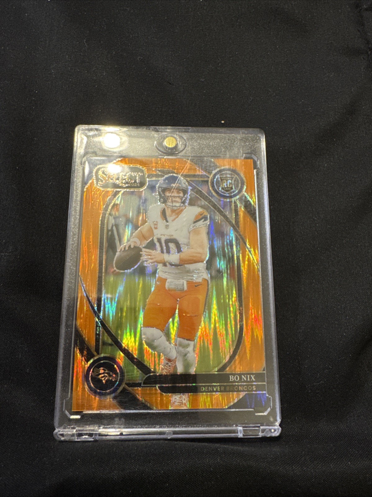 2024 Panini Select - Club Level Bo Nix #221 Orange Shock Prizm /399 (RC)