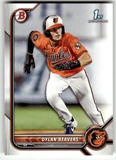 2022 Bowman Draft #BD-160 Dylan Beavers 1st Baltimore Orioles Baseball