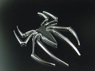 Auto Aufkleber 3D Chrom Spinne Spider Metall Emblem silberfarben