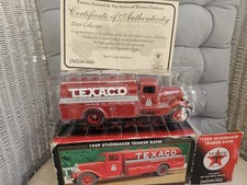 ERTL 1:25 DIE CAST METAL 1939 TEXACO STUDEBAKER TANKER BANK RED CHROME EDITION