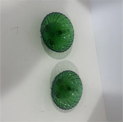 vintage Anchor Hocking "Burple" forest green depression glass bowls set of 2