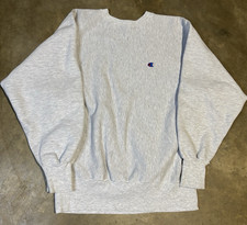 Vtg 80s/90s CHAMPION Heather Gray REVERSE WEAVE Crewneck L Sweatshirt USA Logo