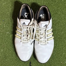 adidas Tour360 Boost Men's White Golf Shoes Leather Spikes Low Top
