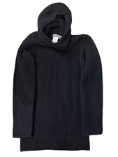 2000 Yohji Yamamoto Black Thick 100 Wool Knit Sweater Hoodie - Women's Size 3
