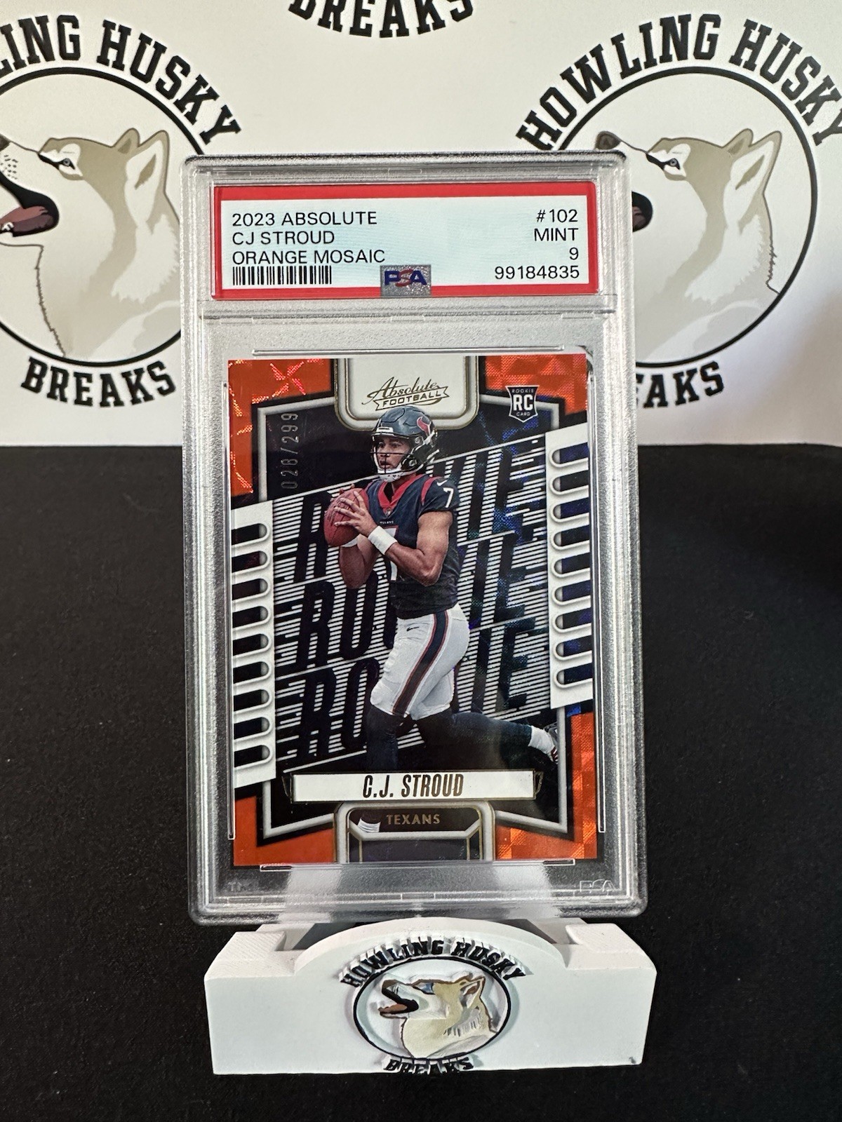 2023 Panini Absolute CJ Stroud RC #102 Orange Mosaic /299 PSA 9 TEXANS