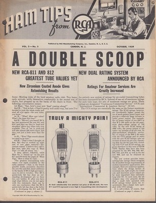 Ham Tips from RCA 10 1939 RCA-811 & 812 tubes A-F R-F service
