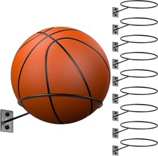 10 Pcs Ball Storage Holder Wall Mount Metal Basketball Display Rack Sports Room