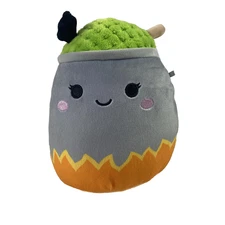 Squishmallows Cauldron Pot Plush Toy Cute Small Gray Orange Halloween Jazwares