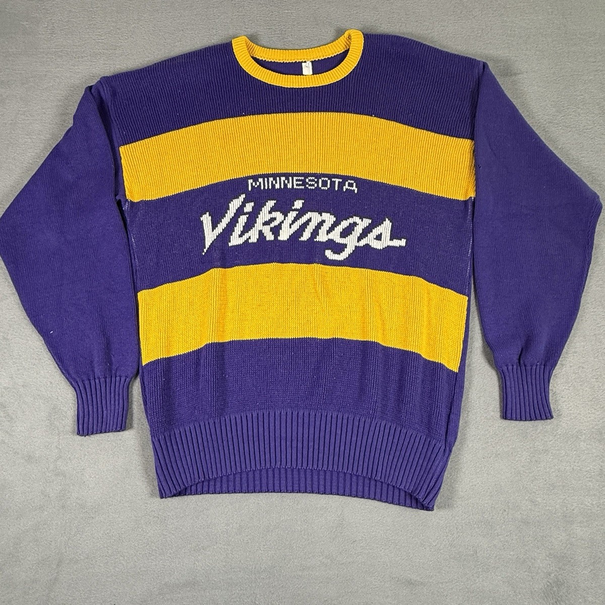 Rare Vintage Minnesota Vikings Sweater Large L Cliff Engle Long 