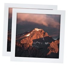 8x8 Picture Frames Set of 2, Square Solid Wood Photo Frame for 8X8 2pcs White