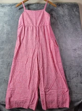 Cat & Jack Girls Pink Floral Wide Leg Jumpsuit L 10/12 Sleeveless Summer Outfit