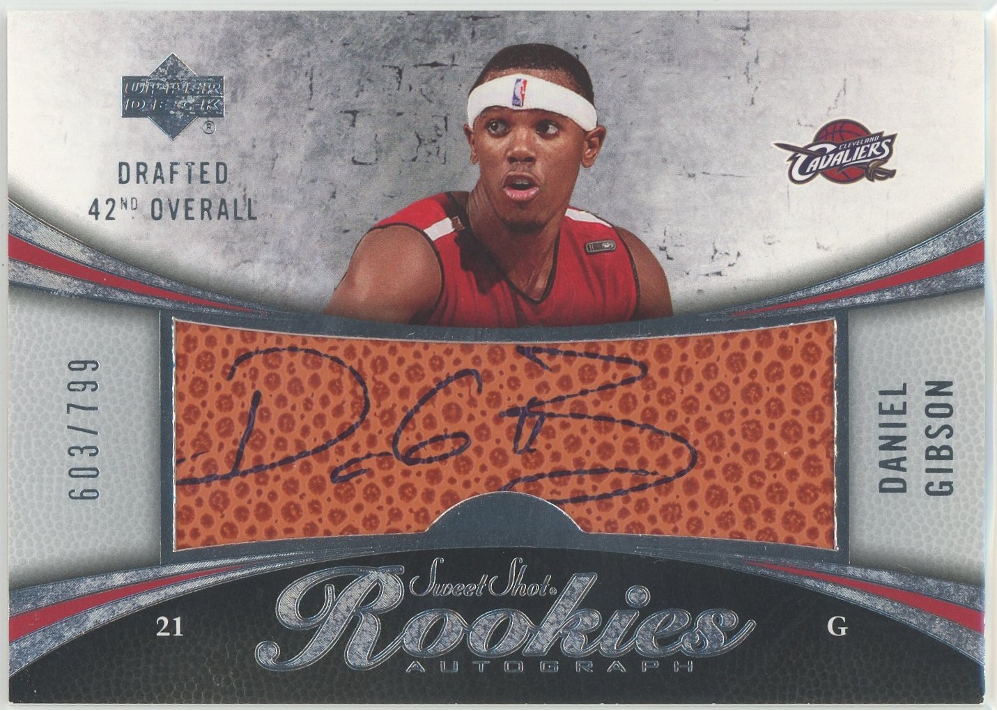 2006-07 Upper Deck Sweet Shot Daniel Gibson Rookie Auto #/799 Cavaliers RC #105
