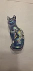 Fenton Glass Honor Collection Favrene Hand Painted Stylized Cat Figurine