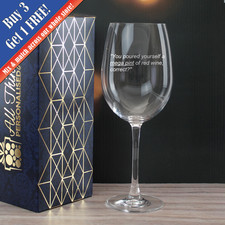 Engraved Mega Pint Glass Fits a Whole Bottle of Wine, Trial Quote, Novelty Gift