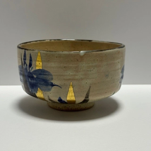 Japanes Tea Ceremony Chawan Tea Bowl Banko ware Iris w/box Matcha Chanoyu Sado - Image 3 of 4