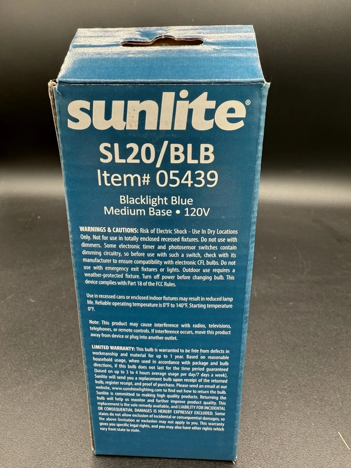 3 Pack UV Black Light Bulb Compact Fluorescent CFL Party Blacklite 20W E26 - Image 3 of 3