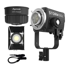 Aputure STORM 80c 80W Tunable Color Compact Point Source Black Fixture Bundle