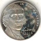 2018 S JEFFERSON NICKEL IN PROOF CONDITION. COIN HAS FINISH DAMAGE    stk 931