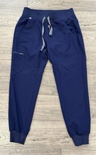 FIGS HW Zamora Jogger Scrub Pants Women's Small Petite S/P Navy Blue