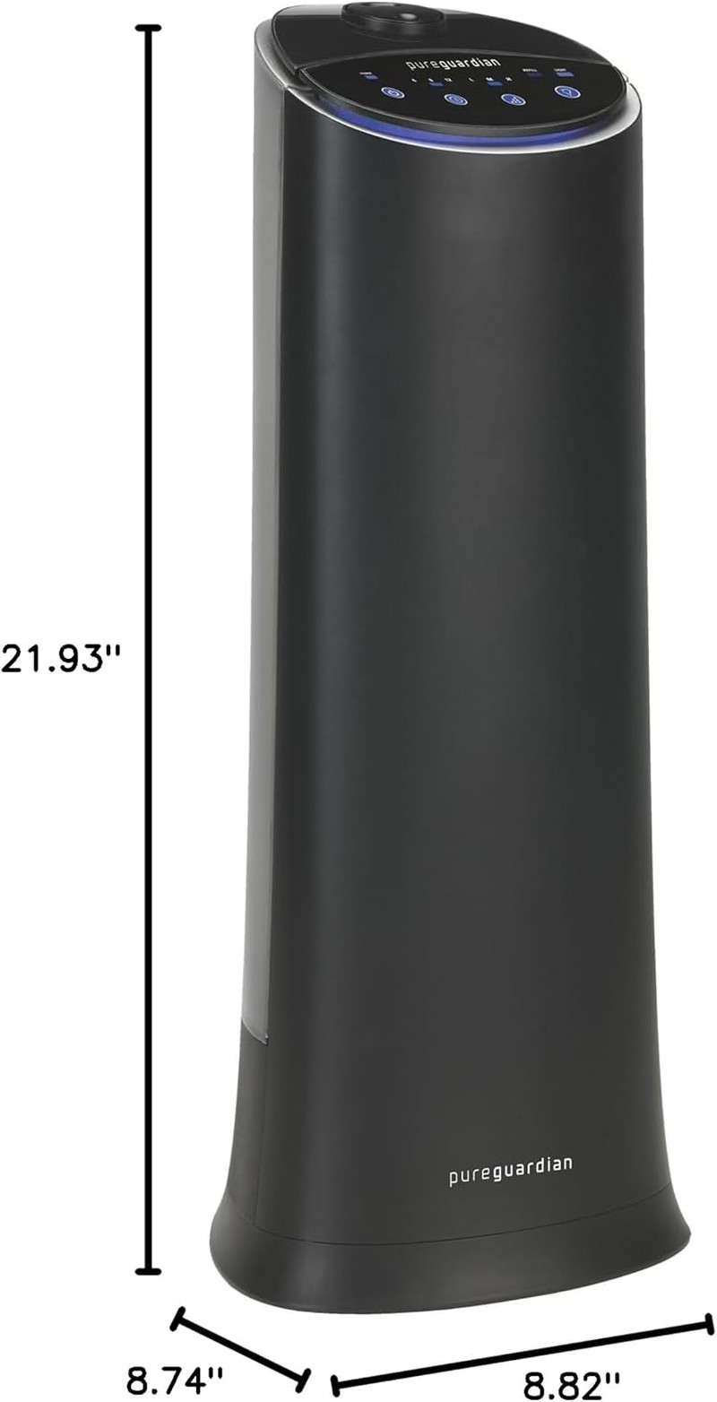Pure Guardian 100-Hour Ultrasonic Cool Mist Humidifier, Quiet & Filter-Free