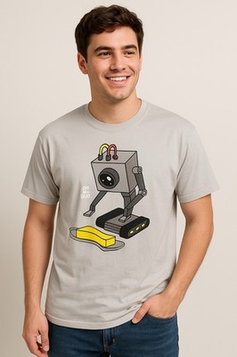 Robot Graphic T-Shirt Anvil Lightweight Men s 2XL Funny Tee Rick & Morty